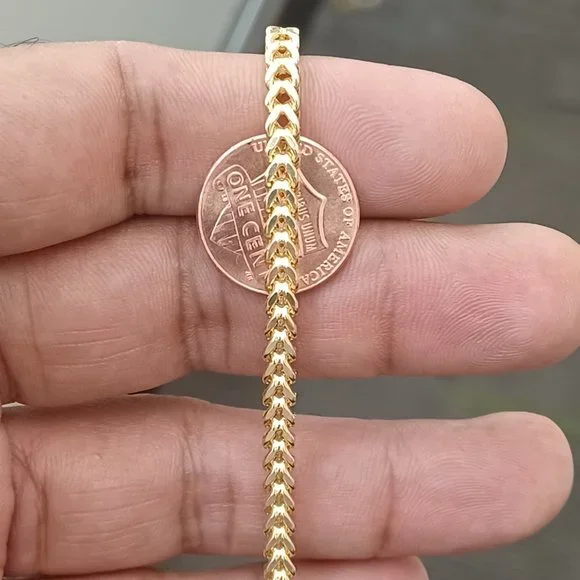 14kt Real Gold Franco Bracelet size 8 inches - Picture 7 of 8
